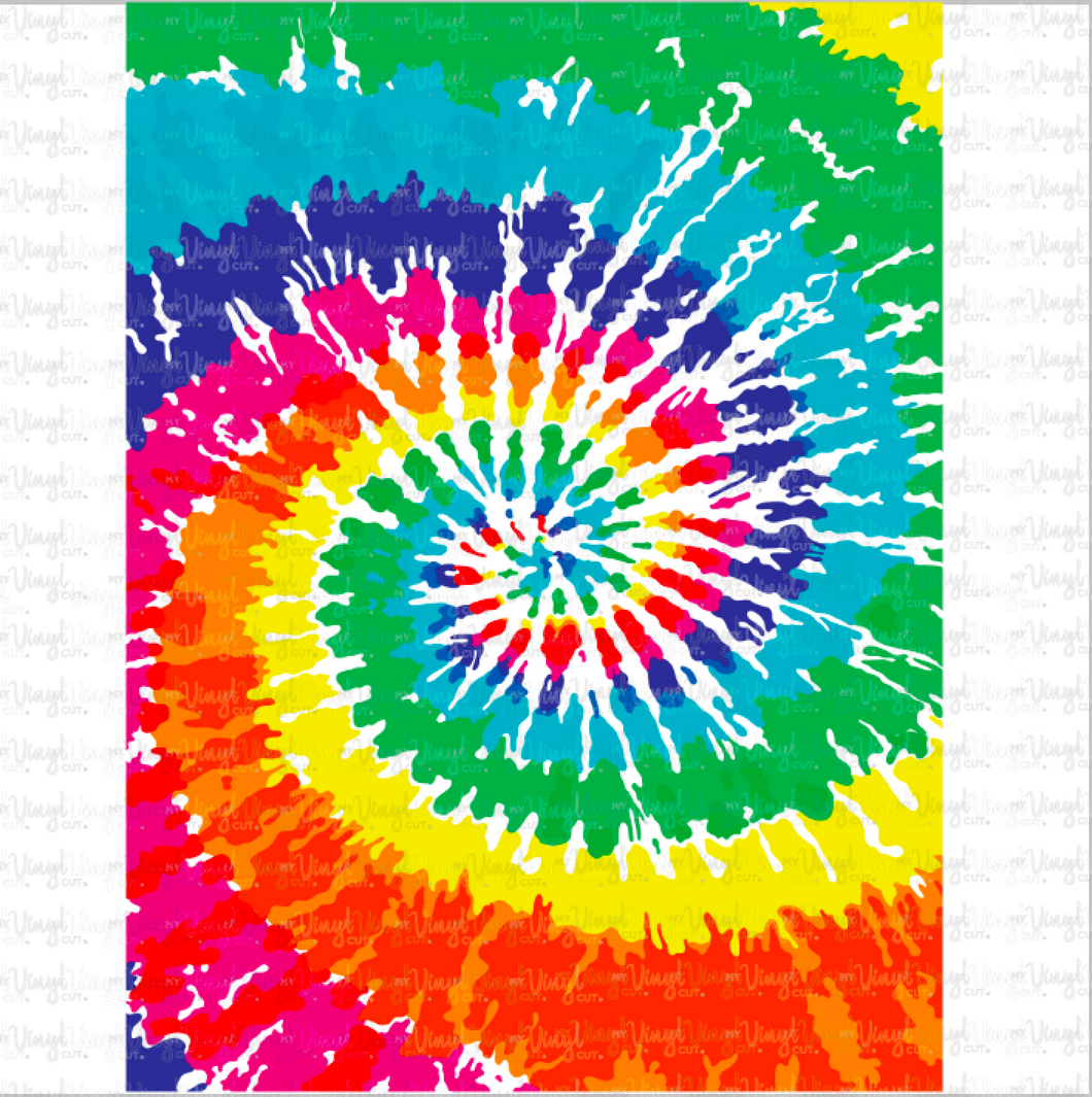 Printed HTV Rainbow Swirl Tie Dye Patterned Heat Transfer Vinyl 9 x 12 sheet