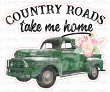 Load image into Gallery viewer, Sticker 39H Dark Green Vintage Truck Country Roads Take Me Home