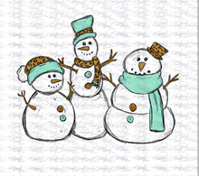 Load image into Gallery viewer, Sublimation Transfer 3 Snowmen Merry Christmas