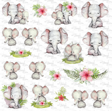 Load image into Gallery viewer, Waterslide Sheet Baby &amp; Mama Elephants