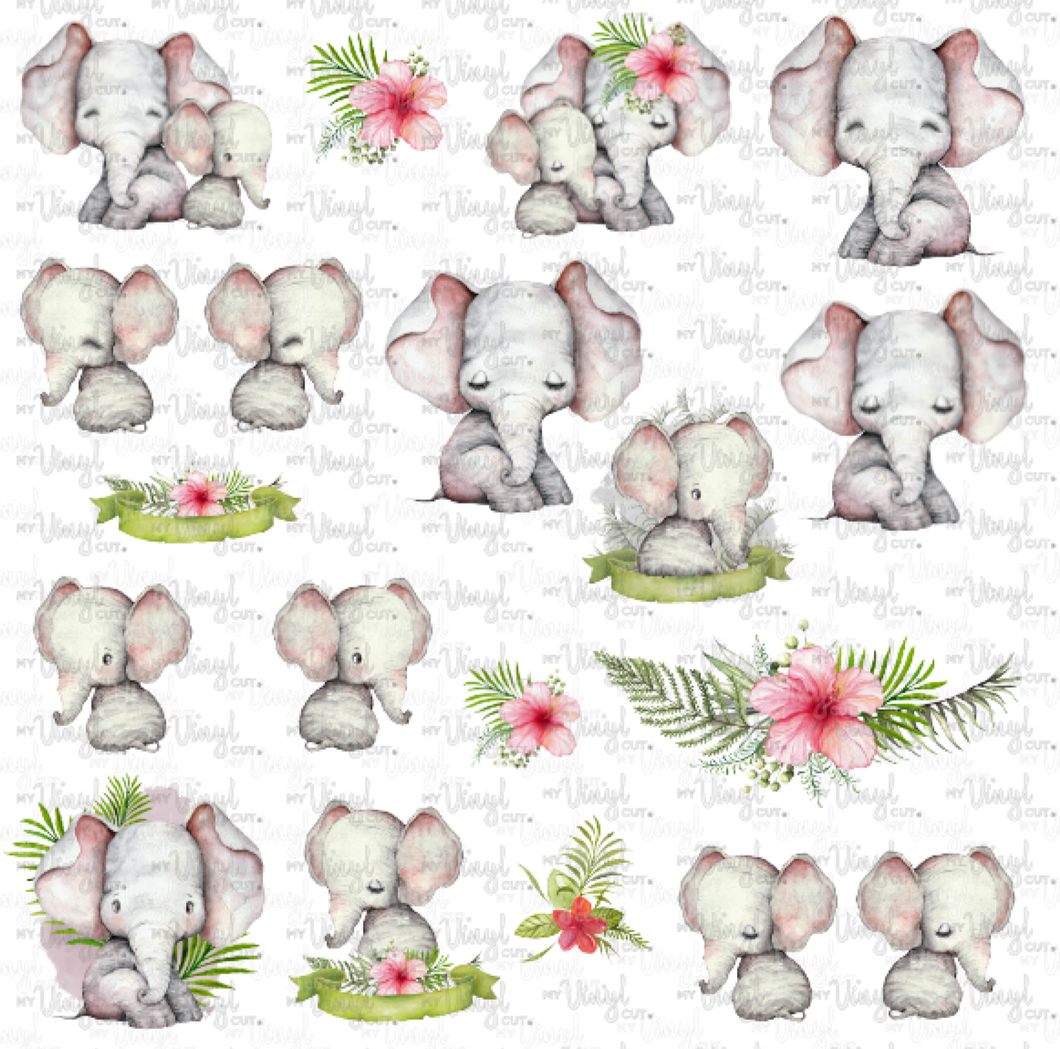 Waterslide Sheet Baby & Mama Elephants