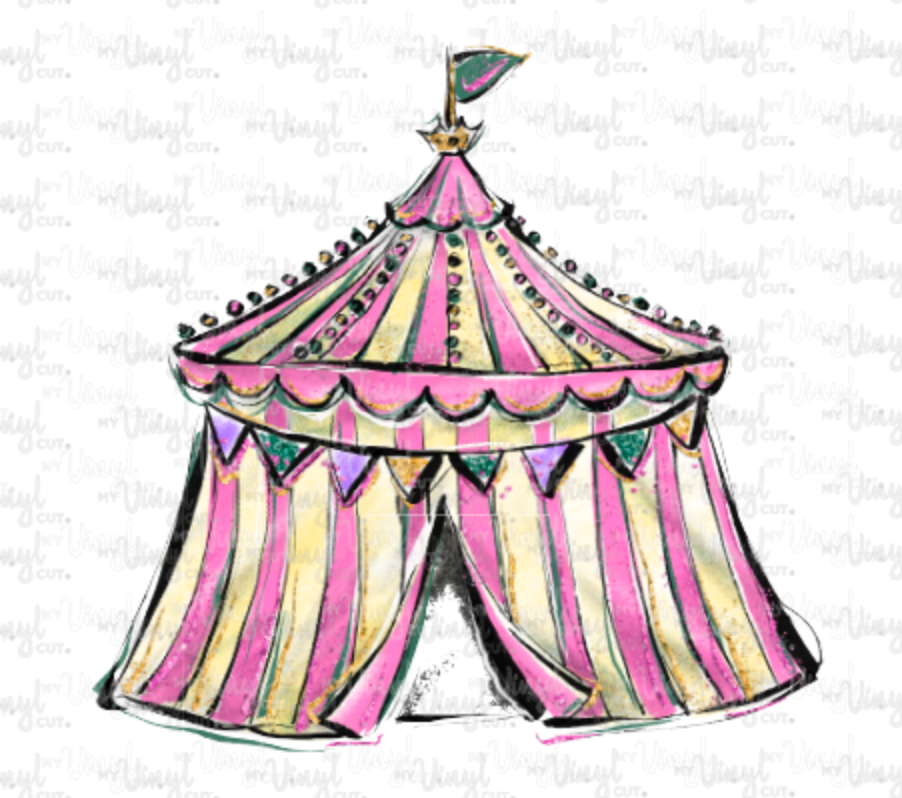 Waterslide Decal Pink Circus Tent