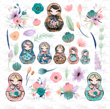 Load image into Gallery viewer, Waterslide Sheet Matryoska Russian Nesting Dolls