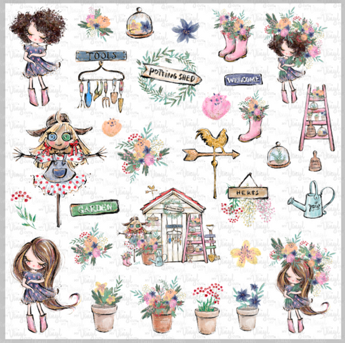 Waterslide Sheet Gardening Theme