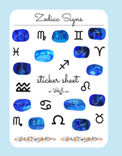 Load image into Gallery viewer, Sticker Sheet | Set 4 | planner stickers | Zodiac | 5 x 7 inch sheet | permanent adhesive | waterproof ink