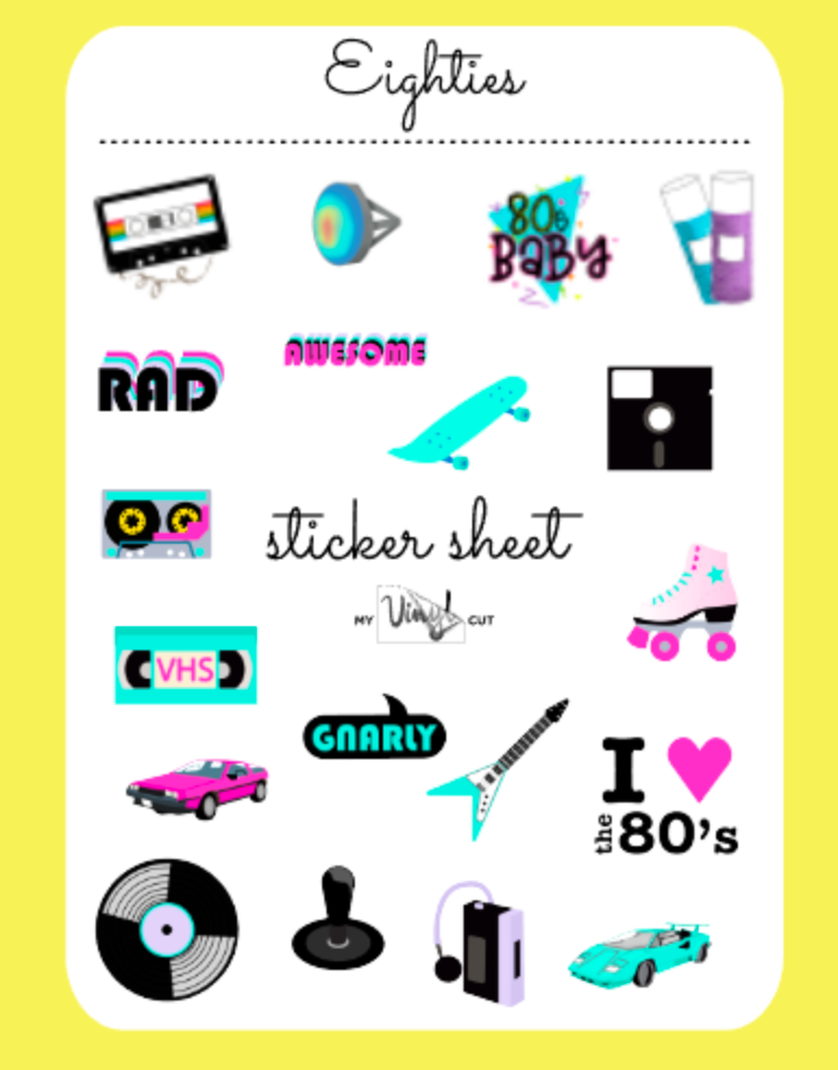 Sticker Sheet 42 Set of little planner stickers Eighties 80's