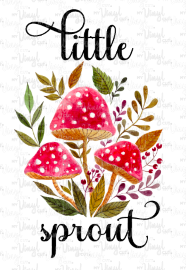 Waterslide Decal Little Sprout Mushroom Illustration