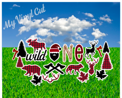 Yard Art Red and Black Buffalo Plaid Wild One 20 pc Set Birthday Lawn Lettering PURCHASE Outdoor Party Decorations