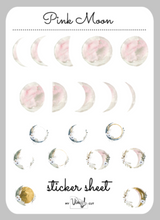 Load image into Gallery viewer, Sticker Sheet 32 Set of little planner stickers Pink Moon