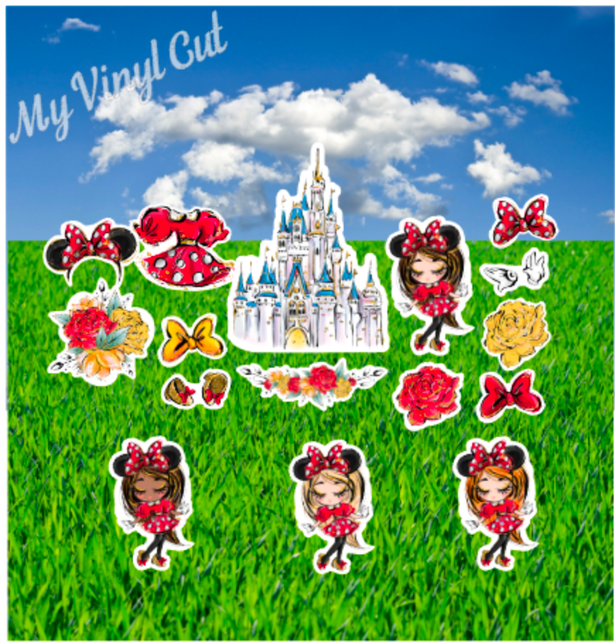 Yard Art Castle Mouse Ears Red and White Polka Dot Theme 16 pc Set Birthday Lawn Lettering PURCHASE Outdoor Party Decorations