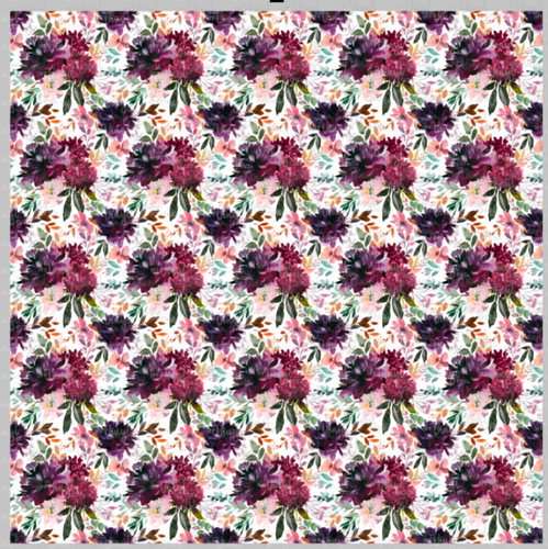 Printed Adhesive Vinyl Plum Flowers Pattern 12 x 12 inch sheet