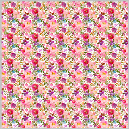 Printed Adhesive Vinyl Fairy Flowers Pattern 12 x 12 inch sheet