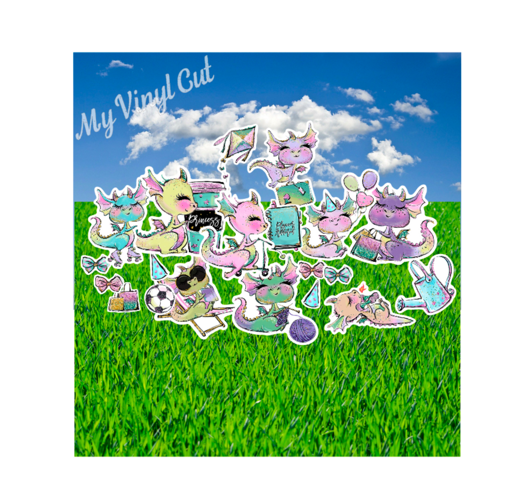 Yard Art Flair Dragons (A) 20 pc Set Birthday Lawn Lettering PURCHASE Outdoor Party Decorations