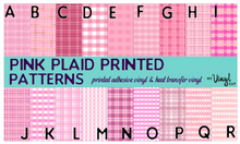 Load image into Gallery viewer, Printed Adhesive Vinyl SOFT PINK PLAID Patterned Vinyl 12 x 12 sheet
