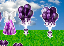 Load image into Gallery viewer, Yard Art Flair Purple and Silver Balloons 12 pc Set Birthday Lawn Lettering PURCHASE Outdoor Party Decorations