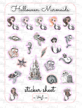 Load image into Gallery viewer, Sticker Sheet 39 Set of little planner stickers Halloween Mermaids