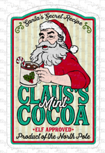 Load image into Gallery viewer, Sticker 16-O Santa Mint Hot Cocoa Drink Label