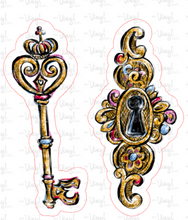 Load image into Gallery viewer, Sticker 21L Alice in Wonderland Key and Lock set