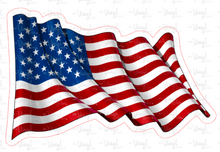 Load image into Gallery viewer, Sticker| USMC I | Waving USA Flag | Waterproof Vinyl Sticker | White | Clear | Permanent | Removable | Window Cling | Glitter | Holographic