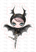 Load image into Gallery viewer, Sticker  | 20C3 Halloween Girl Lavender Hair | Waterproof Vinyl Sticker | White | Clear | Permanent | Removable | Window Cling | Glitter | Holographic