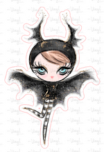 Load image into Gallery viewer, Sticker | 20C1 Halloween Girl Brown Hair | Waterproof Vinyl Sticker | White | Clear | Permanent | Removable | Window Cling | Glitter | Holographic