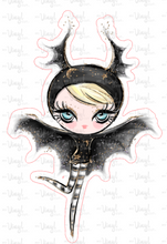 Load image into Gallery viewer, Sticker | 20C2 Halloween Girl Yellow Hair | Waterproof Vinyl Sticker | White | Clear | Permanent | Removable | Window Cling | Glitter | Holographic