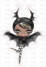 Load image into Gallery viewer, Sticker  | 20C4 Halloween Girl Dark Skin | Waterproof Vinyl Sticker | White | Clear | Permanent | Removable | Window Cling | Glitter | Holographic