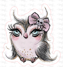Load image into Gallery viewer, Sticker | 20G Halloween Owl | Waterproof Vinyl Sticker | White | Clear | Permanent | Removable | Window Cling | Glitter | Holographic