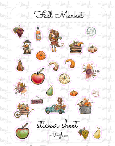 Sticker Sheet 45 Set of little planner stickers Fall Market