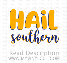 Load image into Gallery viewer, Sticker Hail Southern Yellow and Blue Lettering CLEARANCE