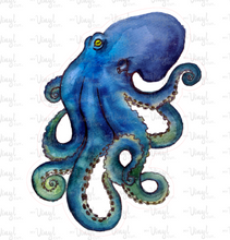 Load image into Gallery viewer, Sticker | 58B | Octopus | Waterproof Vinyl Sticker | White | Clear | Permanent | Removable | Window Cling | Glitter | Holographic