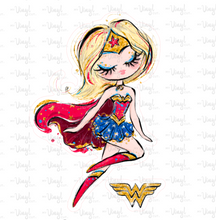 Load image into Gallery viewer, Sticker | 66B | SUPER HERO GIRL | Waterproof Vinyl Sticker | White | Clear | Permanent | Removable | Window Cling | Glitter | Holographic