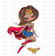 Load image into Gallery viewer, Sticker | 66D | SUPER HERO GIRL | Waterproof Vinyl Sticker | White | Clear | Permanent | Removable | Window Cling | Glitter | Holographic