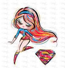 Load image into Gallery viewer, Sticker | 66I | SUPER HERO GIRL | Waterproof Vinyl Sticker | White | Clear | Permanent | Removable | Window Cling | Glitter | Holographic