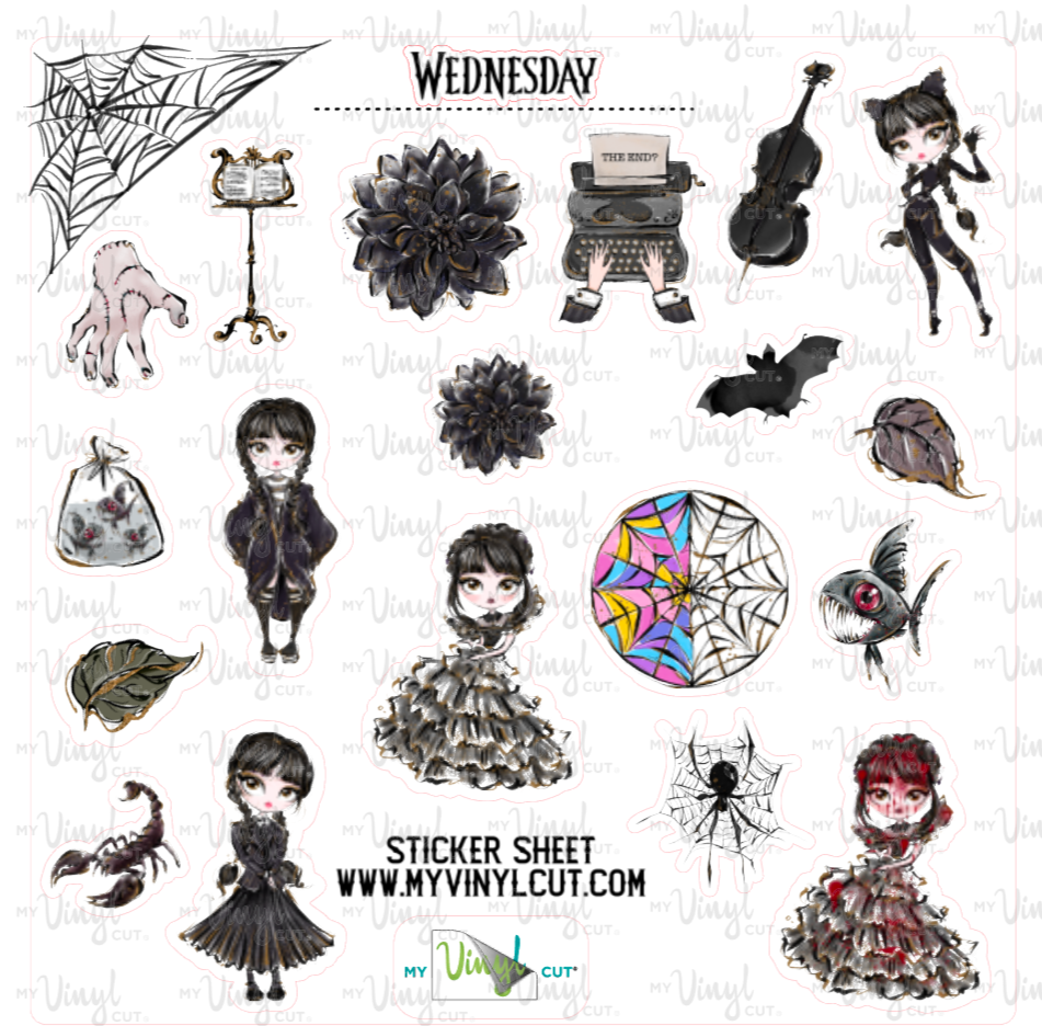 Sticker Sheet Wednesday 12 x 12 inch Full Sheet