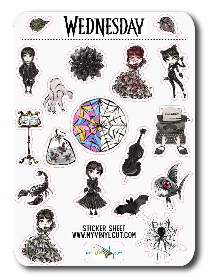 Sticker Sheet 81 Set of little planner stickers Wednesday