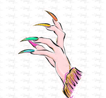 Load image into Gallery viewer, Sticker | 68O | Enid's Claw Hand | Waterproof Vinyl Sticker | White | Clear | Permanent | Removable | Window Cling | Glitter | Holographic