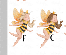 Load image into Gallery viewer, Waterslide Decal Fairy Bee 3 1/2 inches tall or wide Printed on Clear or White