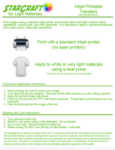 Load image into Gallery viewer, StarCraft Inkjet Printable Heat Transfers for Light Materials 10 Pack