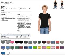Load image into Gallery viewer, Bella Canvas Youth Jersey Short Sleeve