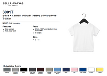 Load image into Gallery viewer, Bella Canvas Toddler Jersey Short Sleeve
