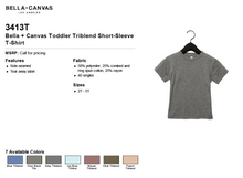 Load image into Gallery viewer, Bella Canvas Toddler Triblend Short Sleeve