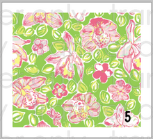 Load image into Gallery viewer, Printed HTV PREPPY PINK AND GREEN Pattern Heat Transfer Vinyl 12 x 12 inch sheet