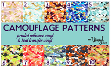 Load image into Gallery viewer, Printed HTV CAMOUFLAGE Patterned Heat Transfer Vinyl 12 x 12 sheet