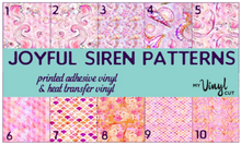 Load image into Gallery viewer, Printed Adhesive Vinyl JOYFUL SIREN Patterned Vinyl 12 x 12 inch sheet