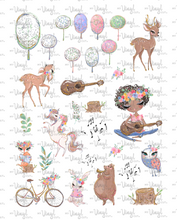 Load image into Gallery viewer, Waterslide Sheet of Decals dark skin BOHO SPRING Theme