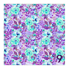 Load image into Gallery viewer, Printed HTV LAVENDER &amp; TEAL FLOWERS Patterned Heat Transfer Vinyl 12 x 12 inch sheet