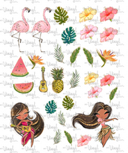 Load image into Gallery viewer, Waterslide Sheet of Decals TROPICAL Island Theme