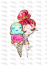 Load image into Gallery viewer, Waterslide Sheet of Decals BEACH, PLEASE Ice Cream Theme