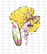 Load image into Gallery viewer, Waterslide Sheet of Decals BEACH, PLEASE Surfboard Theme